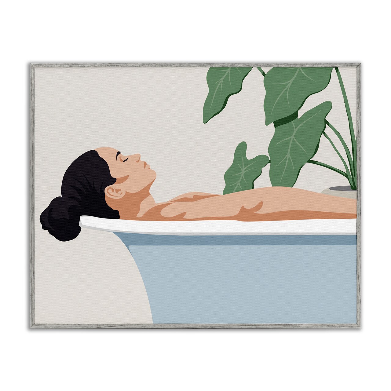 Stupell Industries Tub Relaxation Woman Framed Giclee, design by Marcus Prime